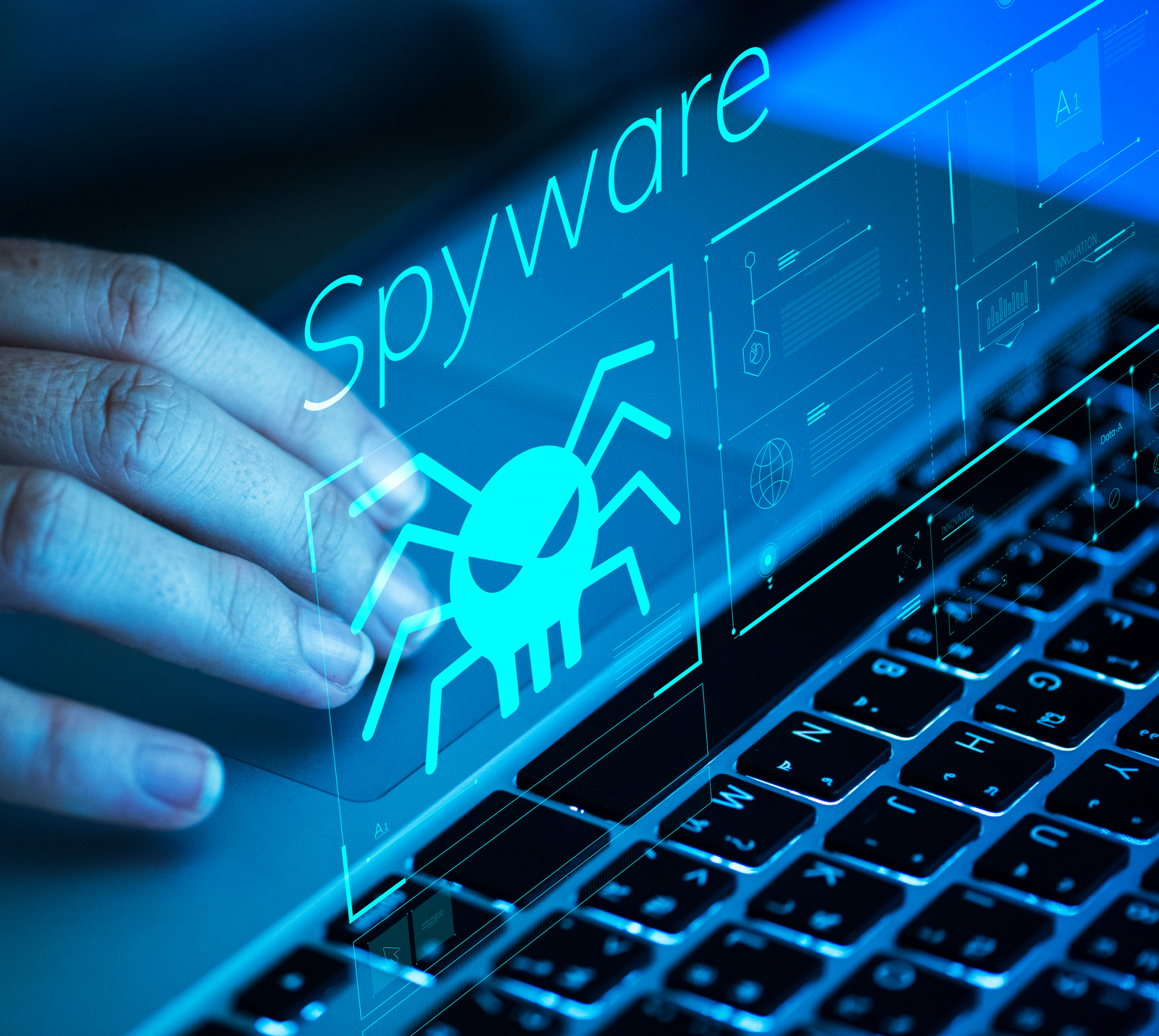 Business person using a laptop